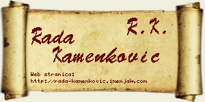 Rada Kamenković vizit kartica